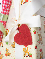 Red Glitter Heart Hangtag - Set of 10 from Wildflower Cases