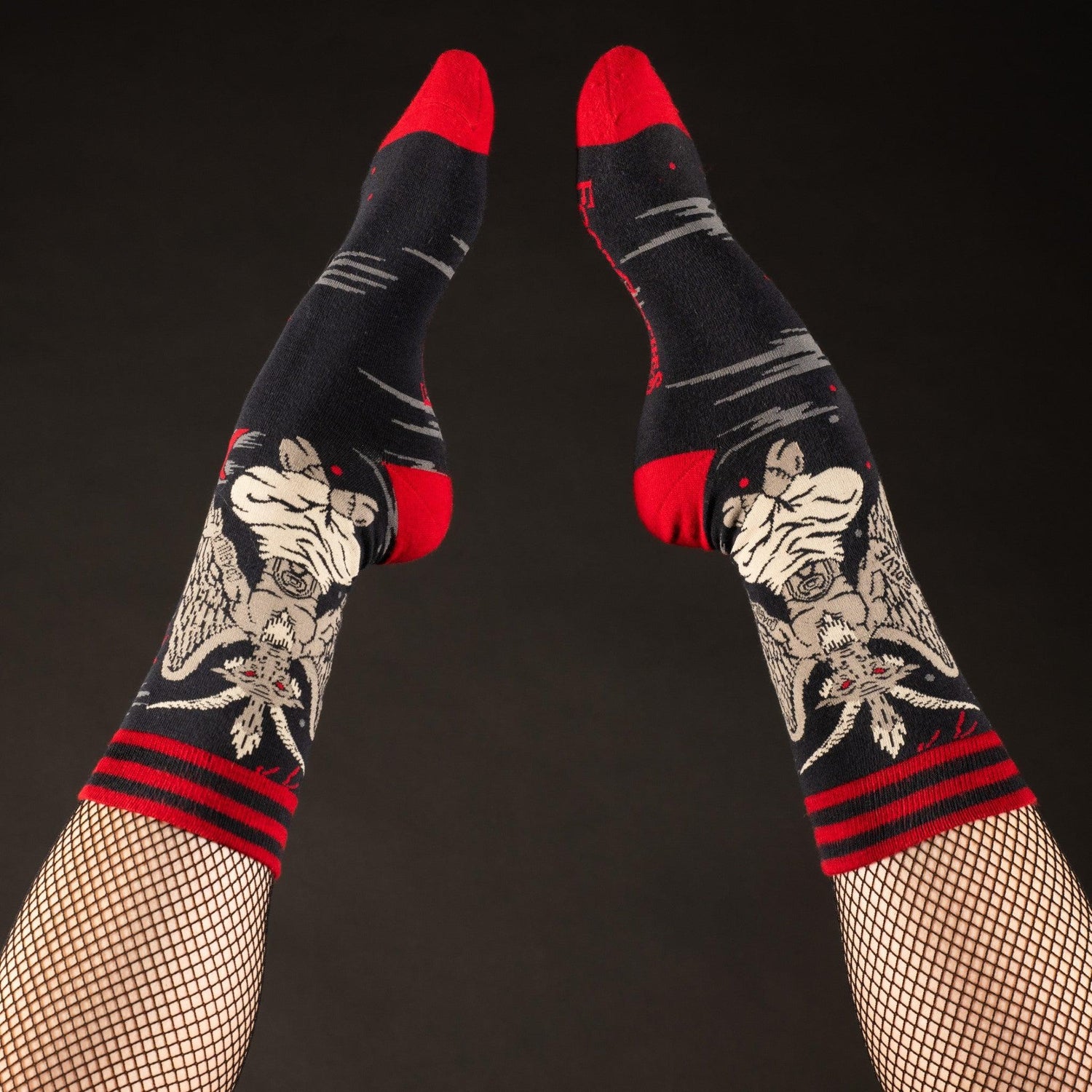 Evil AF Baphomet Crew Socks from FootClothes