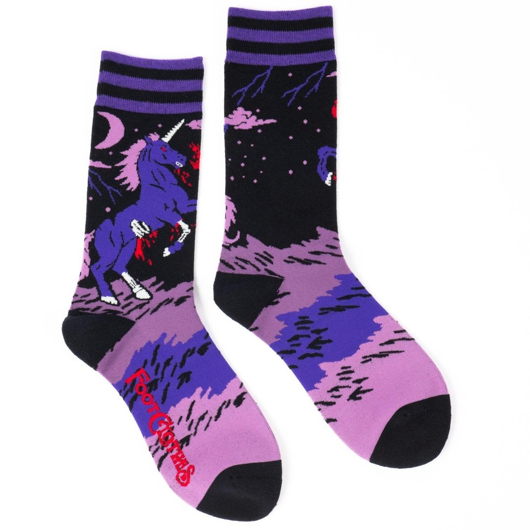 Cute vs Evil Unicorns Crew Sock Pack | 2 Designs from FootClothes