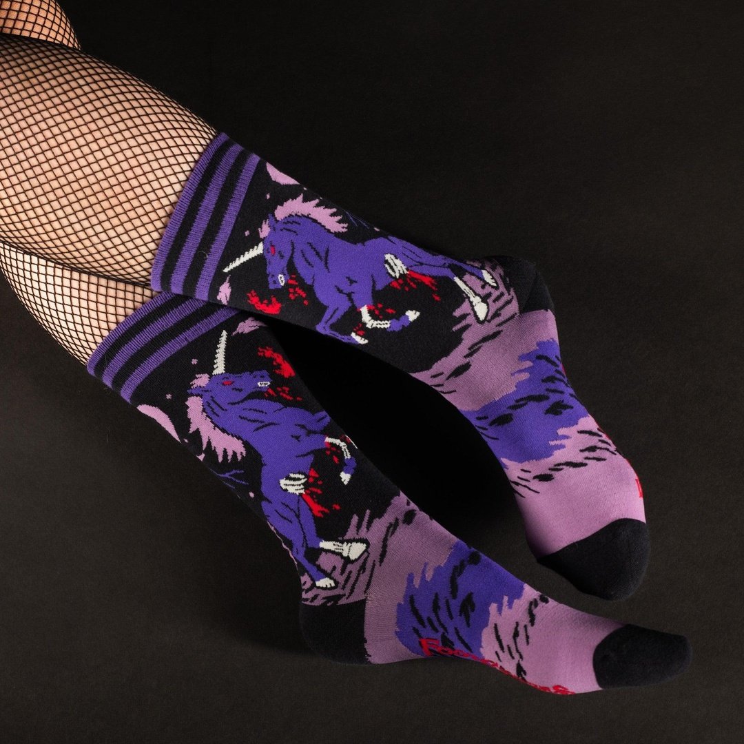 Evil AF Unicorn Crew Socks from FootClothes