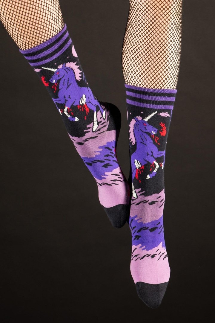 Evil AF Unicorn Crew Socks from FootClothes