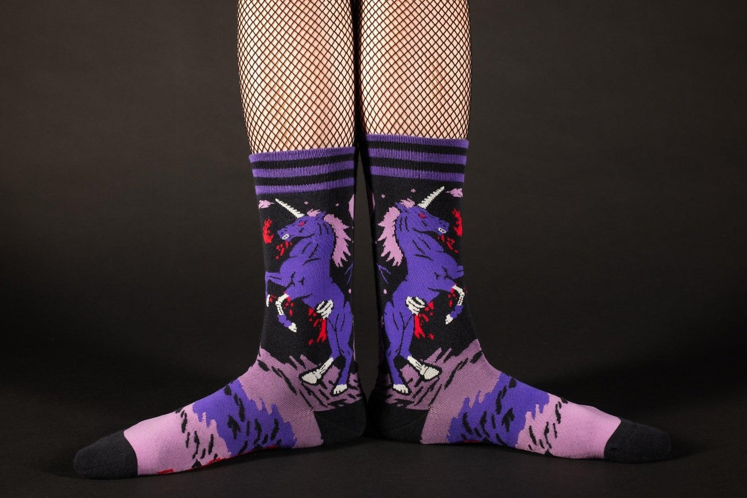 Evil AF Unicorn Crew Socks from FootClothes