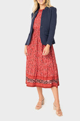 Harvest Moon Flutter Sleeve Border Print Midi Dress from Gibsonlook