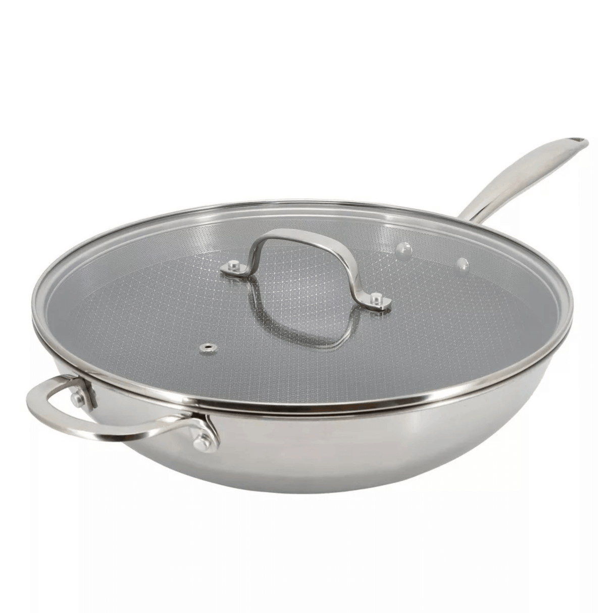 Better Chef 12.5-Inch 3-Ply Stainless Steel Nonstick Wok with Lid from Jupiter Gear Home