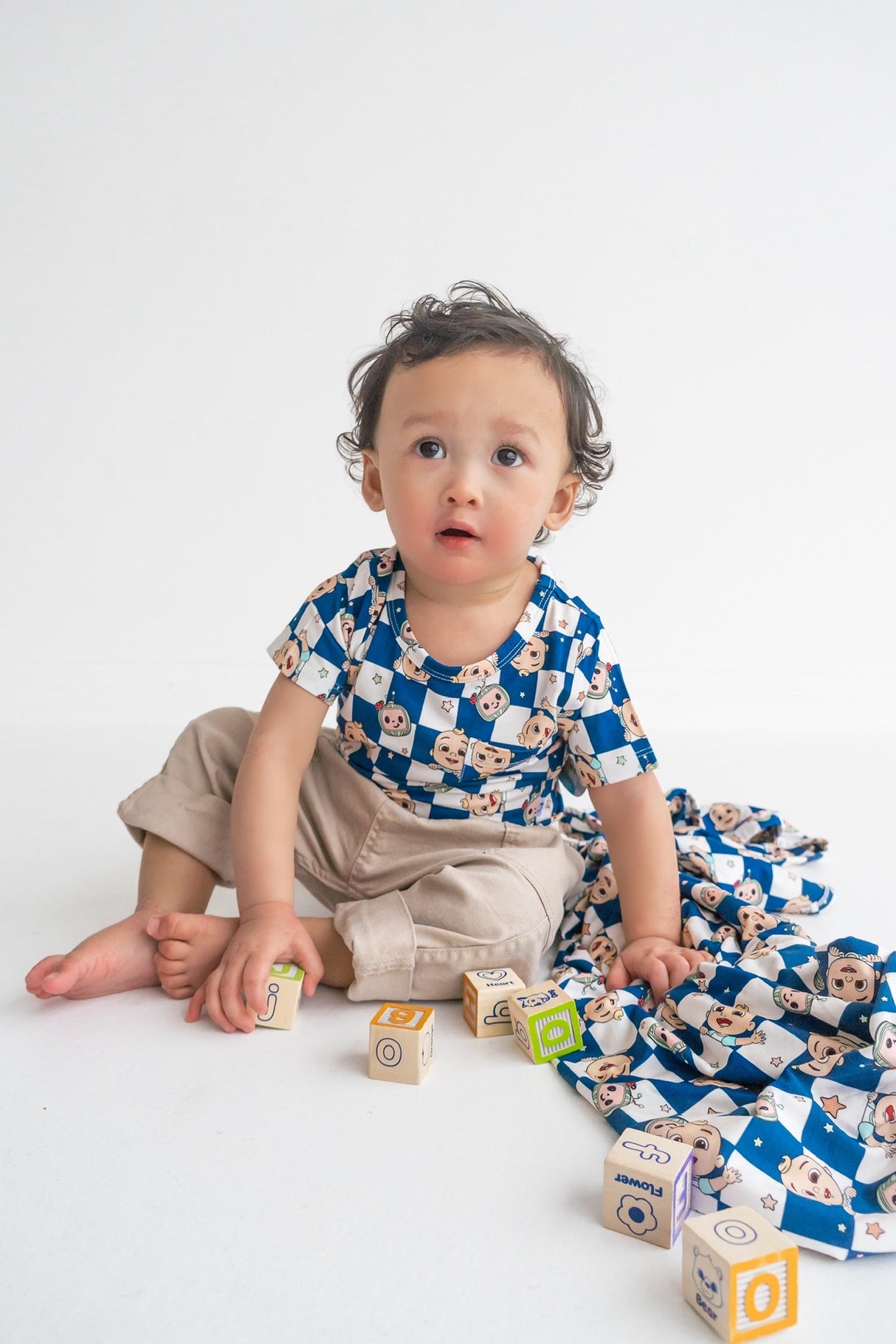 Dream Big Little Co x CoComelon JJ STARRY NIGHT CHECKERS DREAM POCKET TEE from DREAM BIG LITTLE CO