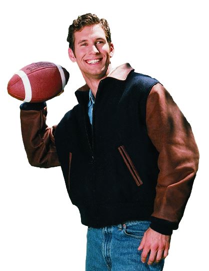 Big and Tall Men's Executive Leather Varsity Jacket Union Made in USA From Reed Leather