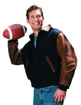 Big and Tall Men's Executive Leather Varsity Jacket Union Made in USA From Reed Leather