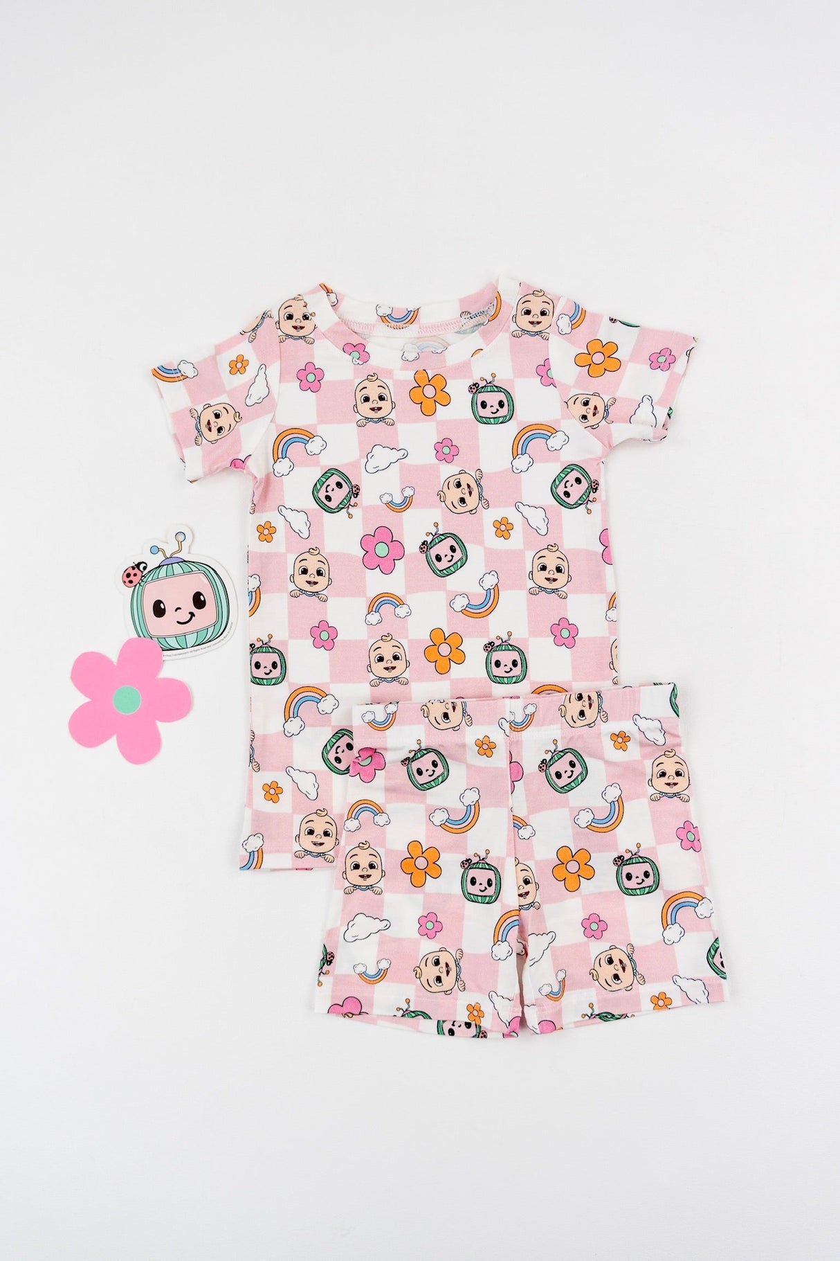 Dream Big Little Co x CoComelon JJ RAINBOW CHECKERS DREAM SHORT SET from DREAM BIG LITTLE CO