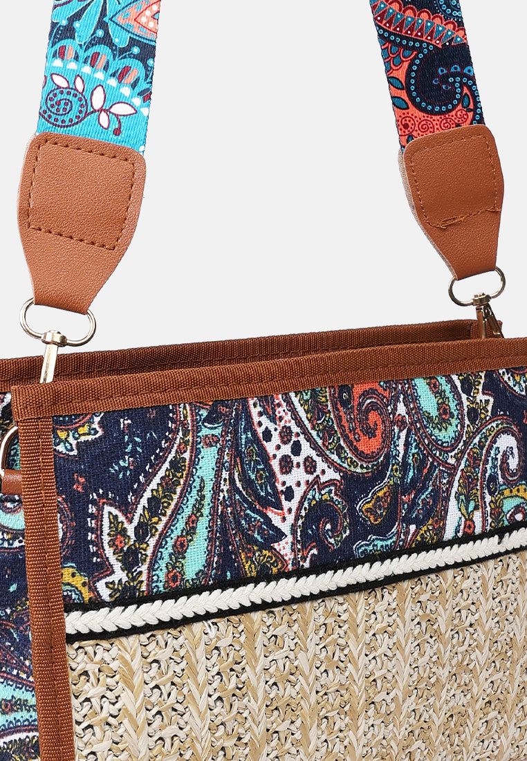 Multi Straw Painted Handbag from London Rag International