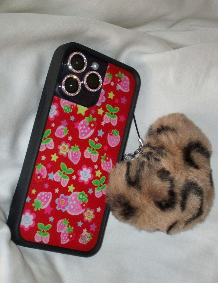 Fuzzy Leopard Heart w/ WF Charm Accessory from Wildflower Cases