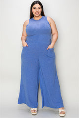 Basic Bae Full Size Ribbed Tank and Wide Leg Pants Set from Enfance-Heureuse