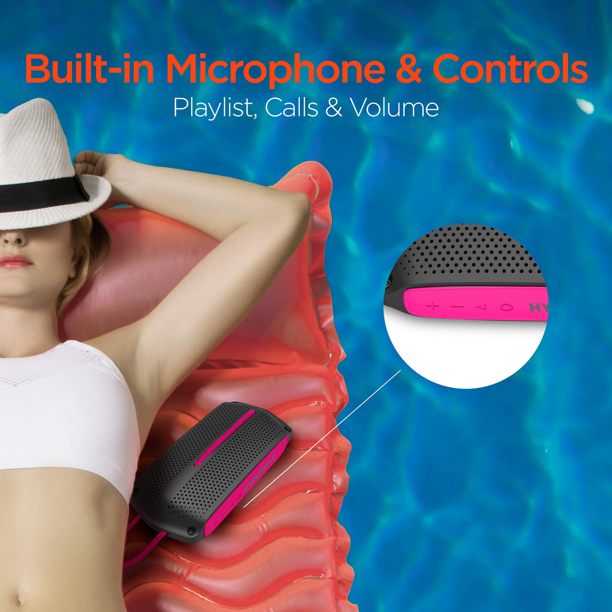 HyperGear Wave Water Resistant Wireless Speaker with Extended Battery Life (WATER-PRNT) from Jupiter Gear