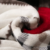 Tache Brown Red Sunset Maple Farmhouse Plaid Patchwork Throw Blanket (4025)
