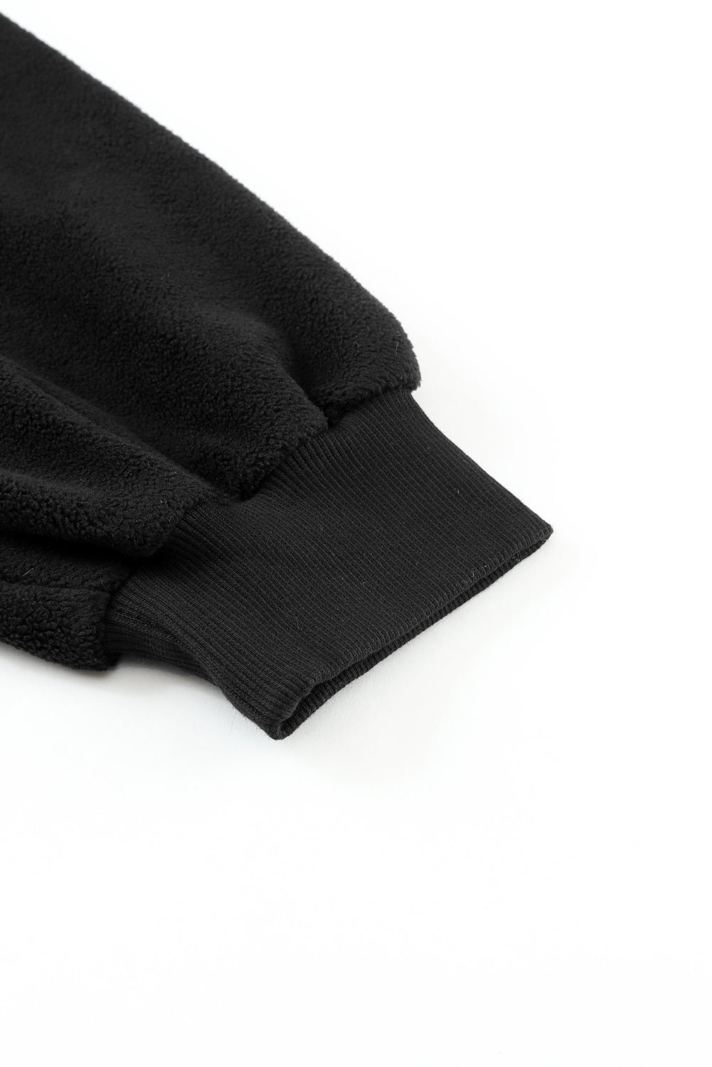 Black Flap Pocket Drawstring Hood Zip Up Jacket from MsDressly