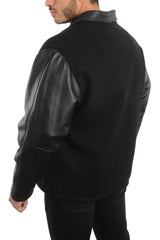 REED Men's Premium Straight Bottom Leather Wool Jacket Made in USA from Reed Leather