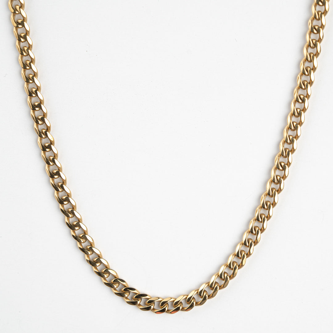 Classic Gold Cuban Link Chain - 5mm from Vintage Gentlemen