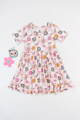 Dream Big Little Co x CoComelon JJ RAINBOW CHECKERS SHORT SLEEVE DREAM RUFFLE DRESS from DREAM BIG LITTLE CO