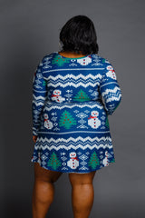 The Eggnog Aficionado | Snowman Print Christmas Skater Dress from Shinesty