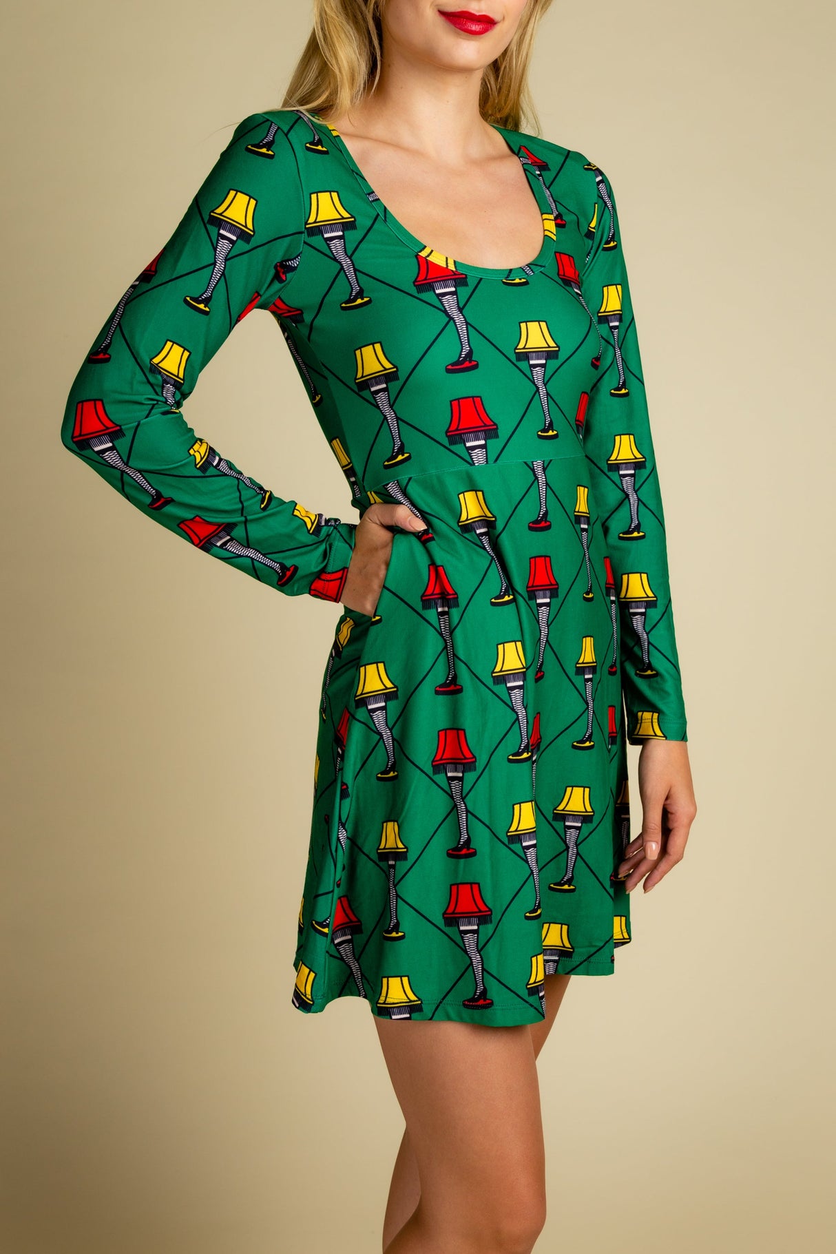 The Fragile | Leg Lamp Christmas Skater Dress from Shinesty