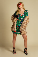 The Christmas Tree Camo | Christmas Tree Print Skater Dress from Shinesty