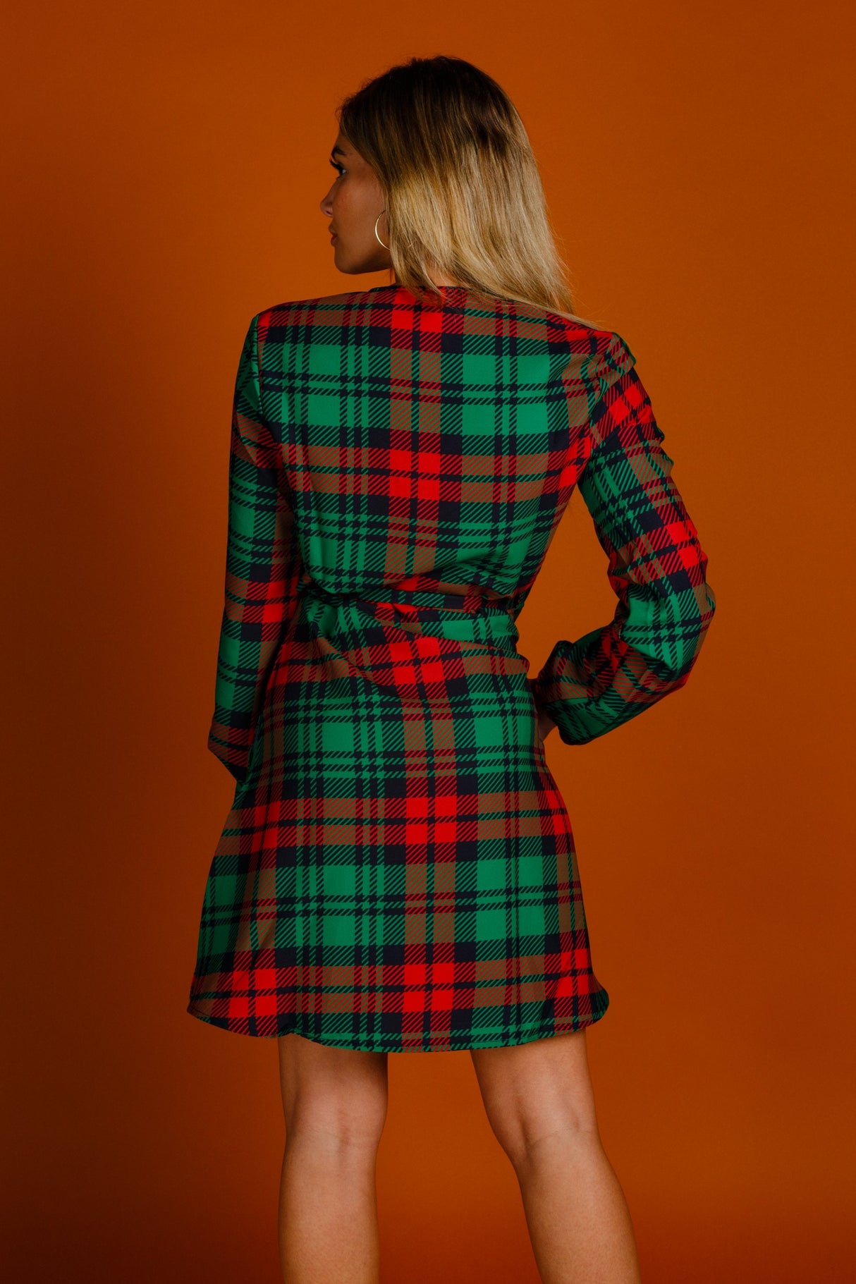 The Lincoln Log Love Lady | Plaid Christmas Wrap Dress from Shinesty
