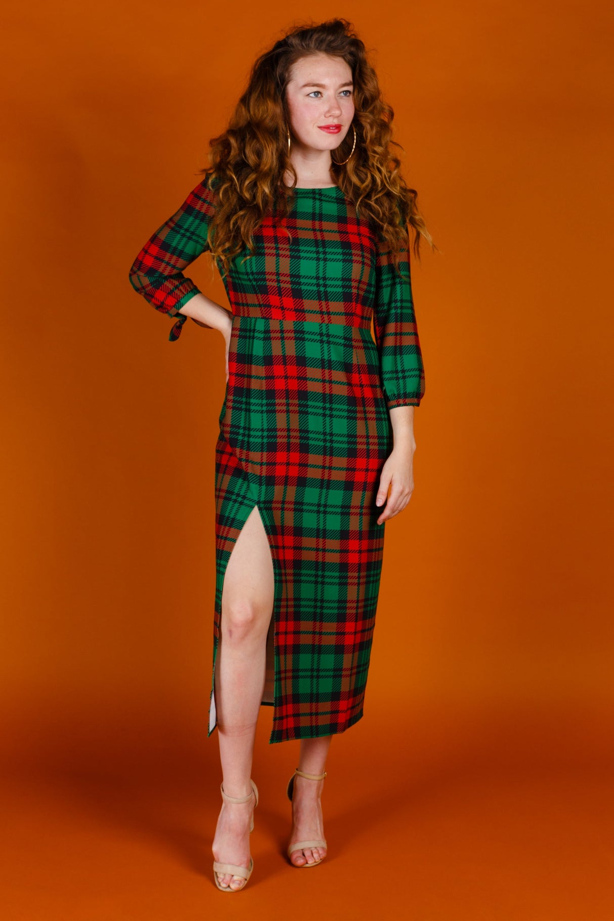 The Lincoln Log Love Lady | Midi Christmas Dress from Shinesty