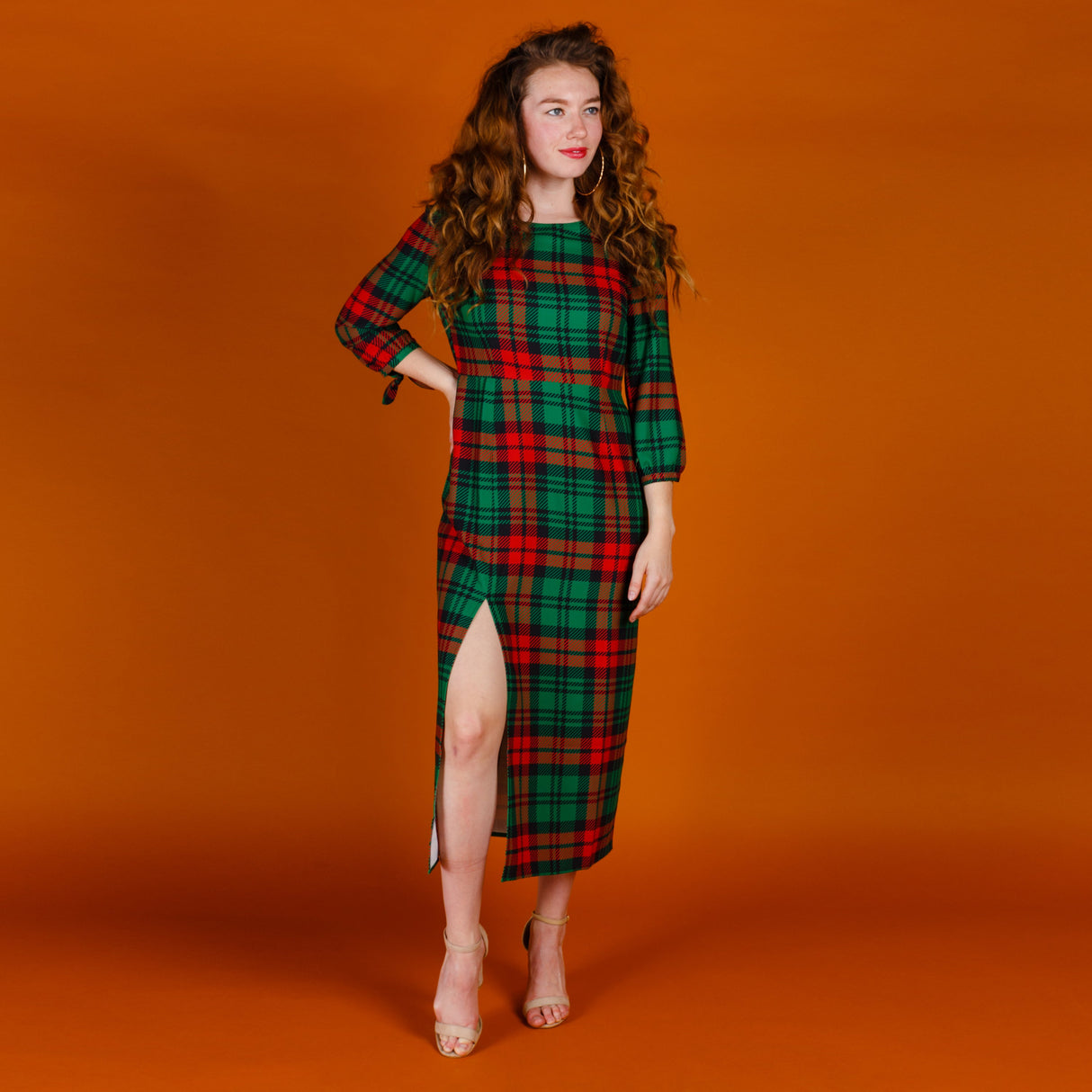 The Lincoln Log Love Lady | Midi Christmas Dress from Shinesty