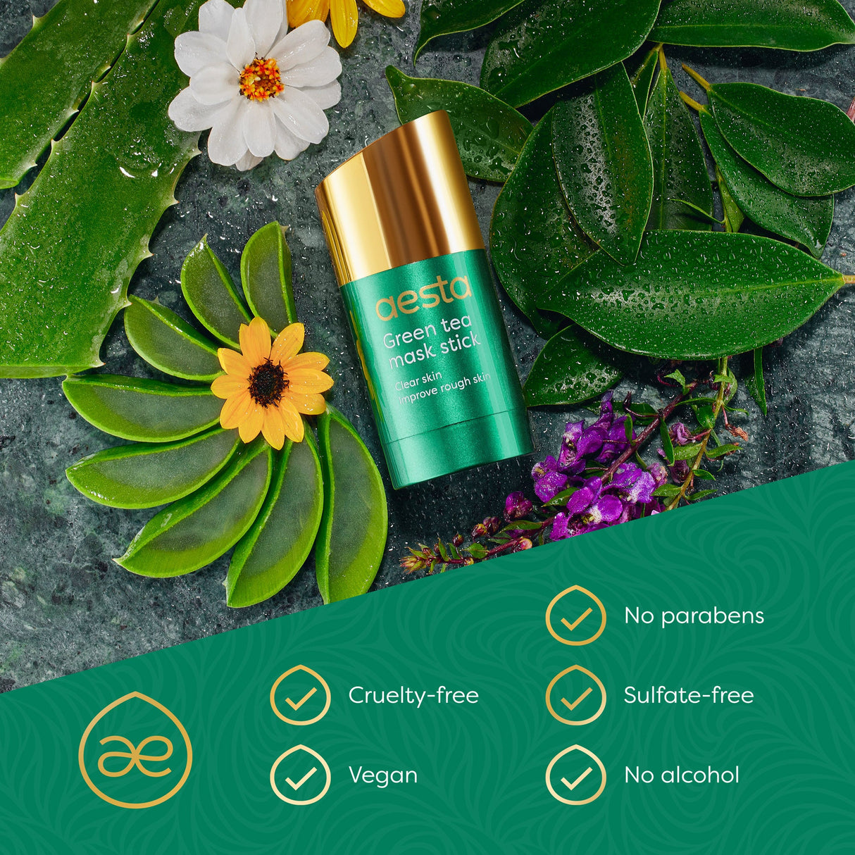 Aesta Green Tea Mask Stick, Gradual Blackhead Remover, Natural Pore-Cleaning, Detoxifying, Nourishing Face Mask: Skin Care Made Simple and Mess-Free | Mask Stick to Last 4 Months | Fits All Skin Types from REATHLETE