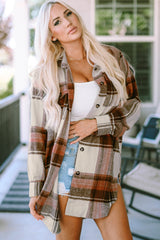 Autumn Plaid Button-Down Shirt Jacket from MsDressly
