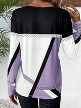 Contrast Round Neck Long Sleeve T-Shirt from Enfance-Heureuse