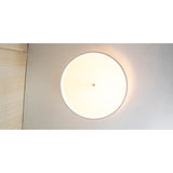Moderne 14"W Flush Mount Conversion Kit  White Fabric Drum Lampshade From LampsUSA