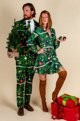 The Christmas Tree Camo | Christmas Tree Print Wrap Dress from Shinesty