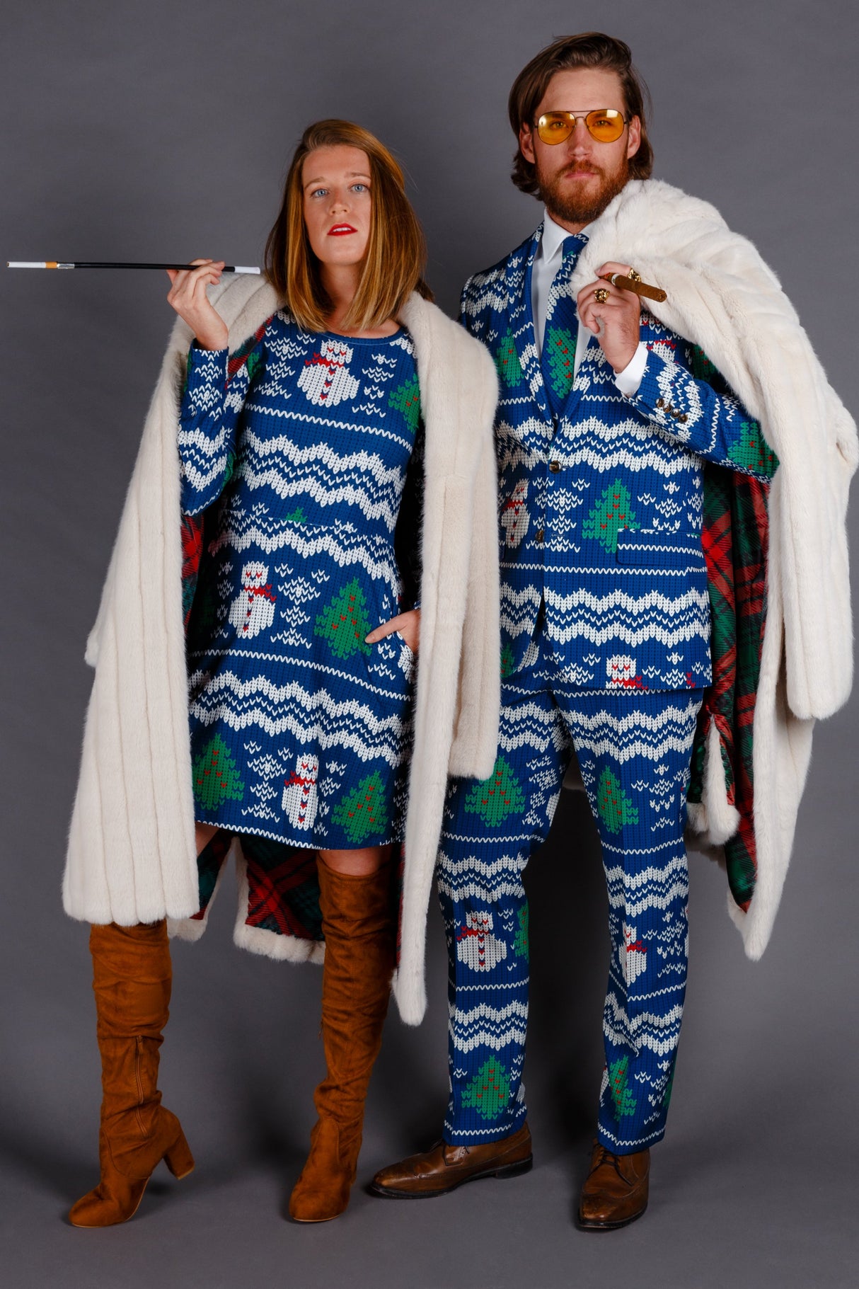 The Eggnog Aficionado | Snowman Print Christmas Skater Dress from Shinesty