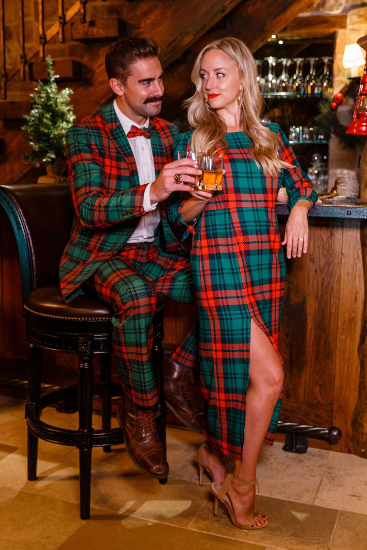 The Lincoln Log Love Lady | Midi Christmas Dress from Shinesty