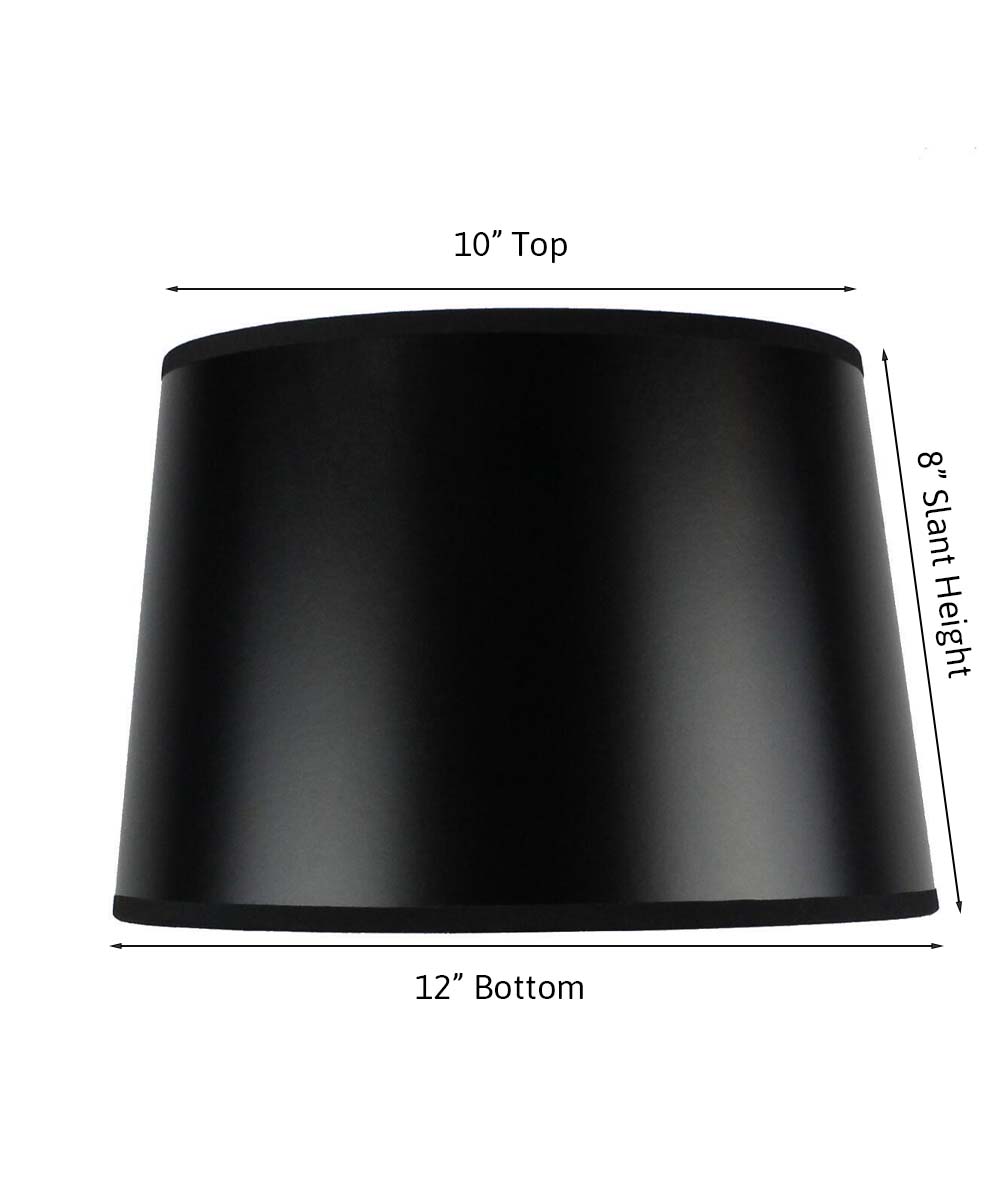 Hardback Shallow Drum Lamp Shade Black 12"W x 8"H from LampsUSA