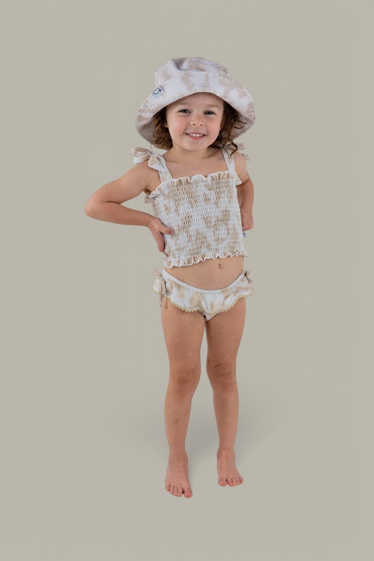 SANDY SHORES DREAM SMOCKED TWO PIECE SWIM SUIT from DREAM BIG LITTLE CO