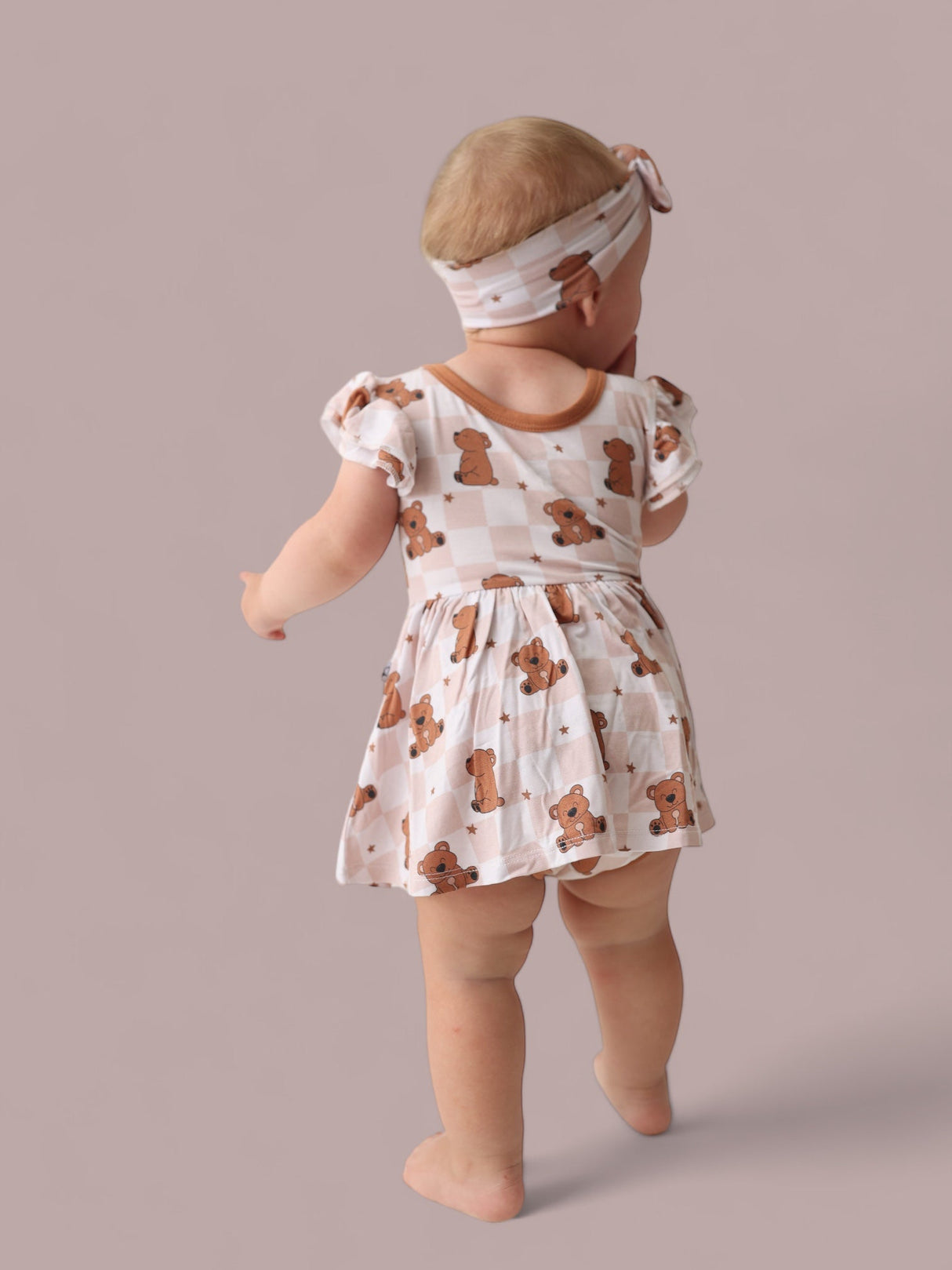 COZY BEAR DREAM CAP SLEEVE BODYSUIT DRESS from DREAM BIG LITTLE CO