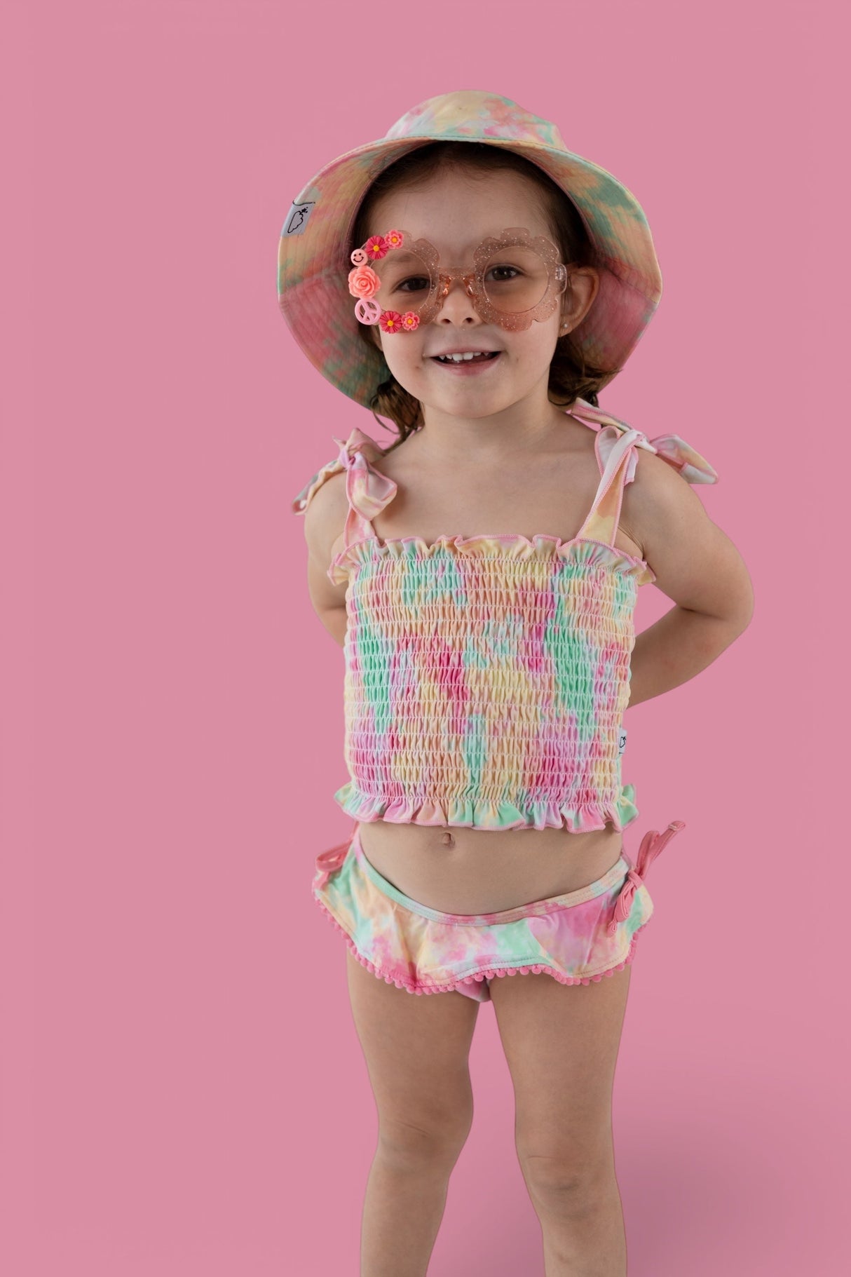 RAINBOW CLOUDS DREAM SMOCKED TANKINI TWO PIECE SWIM SUIT from DREAM BIG LITTLE CO