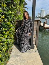 Black Horseshoe Beauty Pleated Dress From Drama NYC Plus