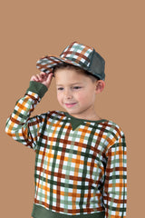 AUTUMN PLAID DREAM TRUCKER HAT from DREAM BIG LITTLE CO