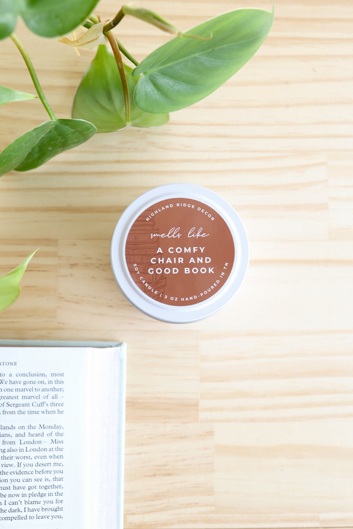 A Comfy Chair and Good Book Candle from Jubilee Trading Company