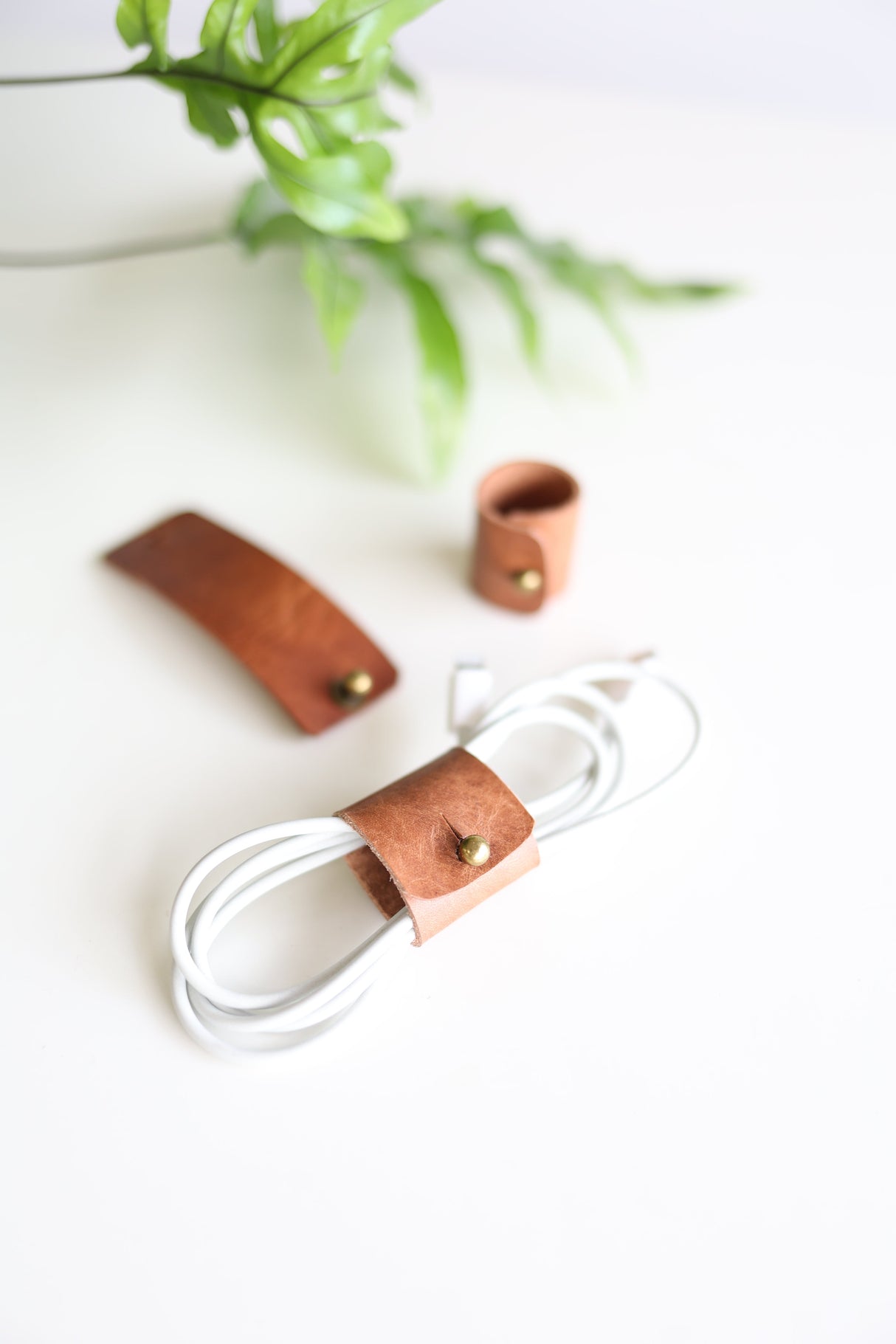 Leather Cord Keepers - set of 3 from Jubilee Trading Company