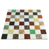 Borderless Marble Luxury Chess Board-White & Multi Coloured Semi-Precious Stones 18'' From Royal Chess Mall