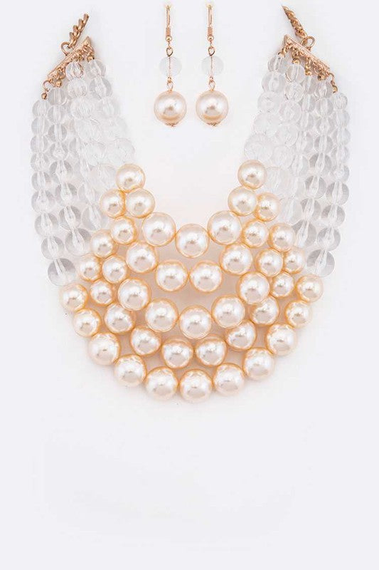 2 Tone Layered Pearls Strand Statement Necklace from My Pampered Life Seattle