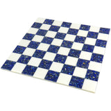 Borderless Marble Stone Luxury Chess Board 18'' - Lapis lazuli Blue and White From Royal Chess Mall
