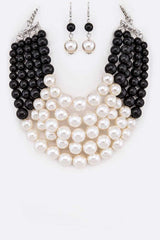2 Tone Layered Pearls Strand Statement Necklace from My Pampered Life Seattle