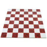 Borderless Marble Stone Luxury Chess Board 18'' - Red and White  From Royal Chess Mall