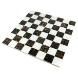 Borderless Marble Stone Luxury Chess Board 18''  -  Black and White Marble Stone From Royal Chess Mall