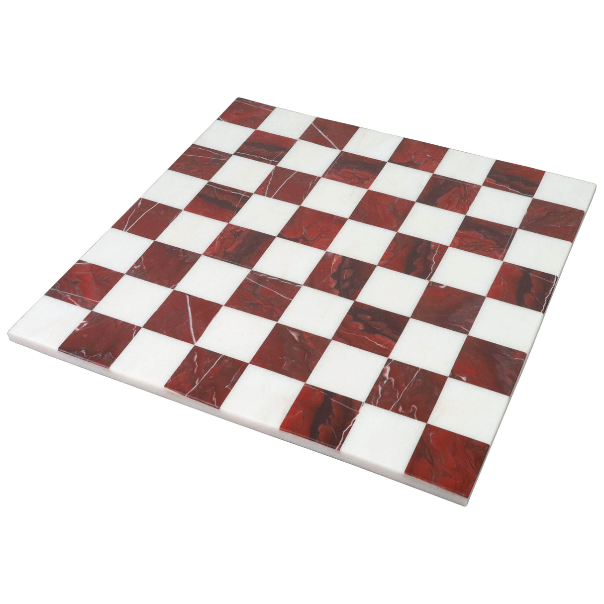 Borderless Marble Stone Luxury Chess Board 15'' - Maroon Semi Precious Stones From Royal Chess Mall