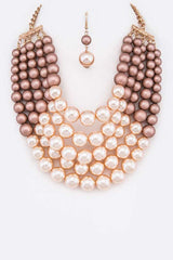 2 Tone Layered Pearls Strand Statement Necklace from My Pampered Life Seattle